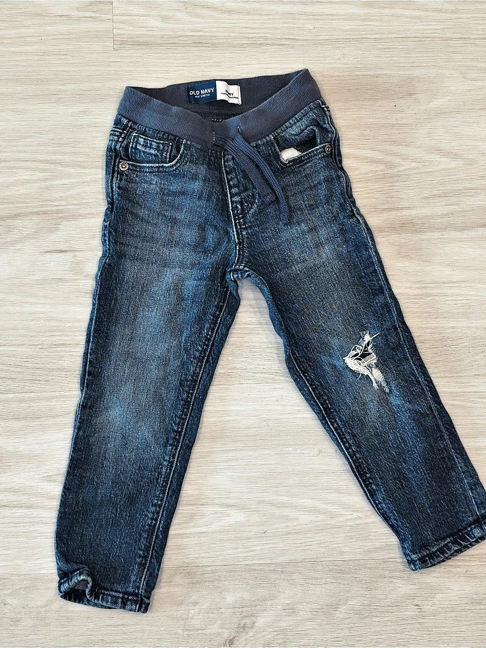 Old Navy Skinny Functional Drawstring Girls Size 3T Blue Skinny Jeans